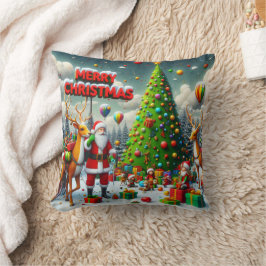 Kerstfeest met de Kerstman en het rendier Kussen