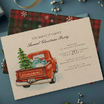 kerstfeest met de Rode Vrachtwagen Kaart<br><div class="desc">rode vrachtwagenboom familie kerstfeest aangepaste uitnodiging. Aan de achterkant versierd met weelderig plaid en sneeuwvlokken patroon,  en een vleugje seizoensgebonden magie,  deze uitnodiging zet de toon voor een memorabele kerstviering.</div>