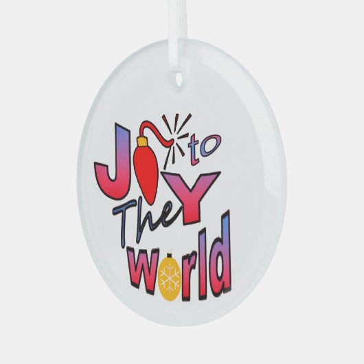 Kerstfeest met de wereld glas ornament (Voorkant links)