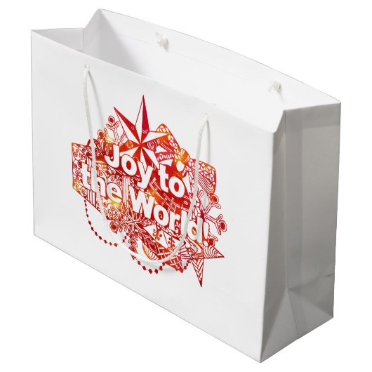 Kerstfeest met de wereld groot cadeauzakje (Achterkant Gekanteld)