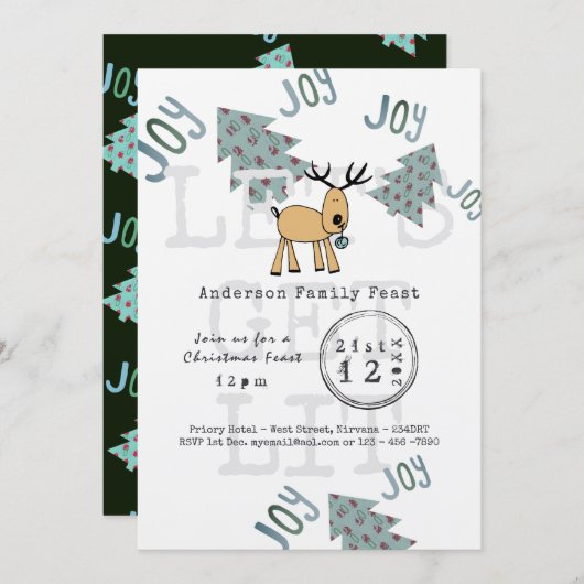 Kerstfeest met een Griljige Sfeer Laten we LOSBARS Kaart (Voorkant / Achterkant)