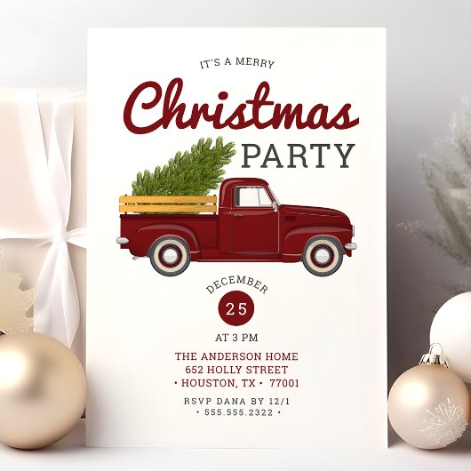  kerstfeest met een Rode Vragenwagen Kaart