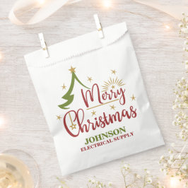 Kerstfeest met een vintage kerstboom op kantoor bedankzakje