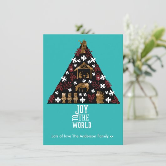 Kerstfeest met feestdag feestdagenkaart (Staand voorkant)