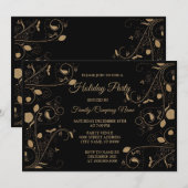 kerstfeest met Feestdagen van het gouden Patroon Kaart (Voorkant / Achterkant)