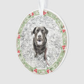 Kerstfeest met foto's op feestdag ornament (voorkant)