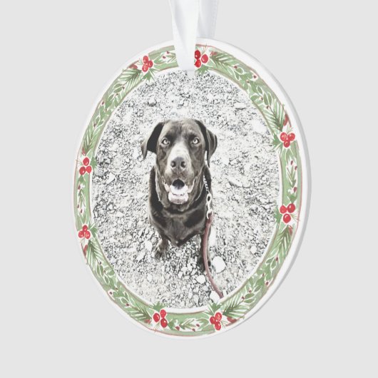 Kerstfeest met foto's op feestdag ornament (voorkant)