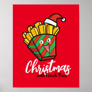 kerstfeest met franse frietjes poster