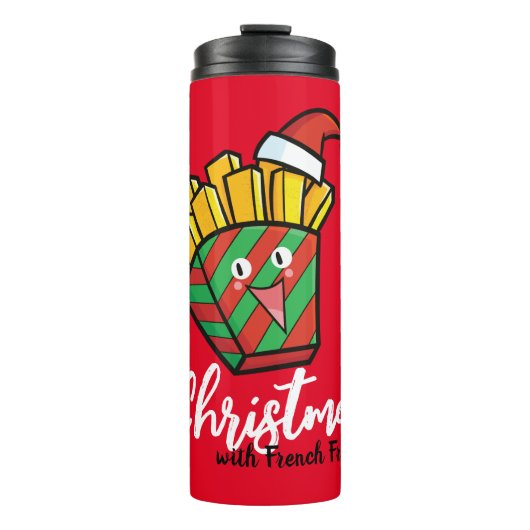  kerstfeest met franse frietjes thermosbeker (Voorkant)