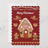 Kerstfeest met gemberkoekjes feestdagenkaart (Voorkant)