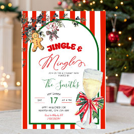 Kerstfeest met geruite boog, preppy jingle en ming kaart