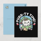 Kerstfeest met Gesponnen-ty Time Cat Briefkaart (Voorkant / Achterkant)