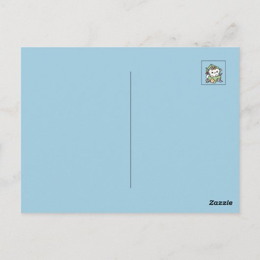 Kerstfeest met Gesponnen-ty Time Cat Briefkaart (Achterkant)