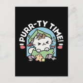 Kerstfeest met Gesponnen-ty Time Cat Briefkaart (Voorkant)