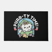 Kerstfeest met Gesponnen-ty Time Cat Deurmat (Voorkant)