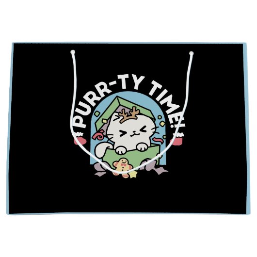 Kerstfeest met Gesponnen-ty Time Cat Groot Cadeauzakje (Voorkant)