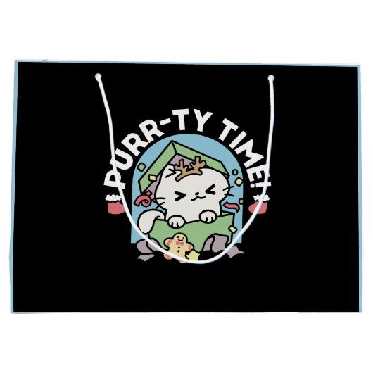 Kerstfeest met Gesponnen-ty Time Cat Groot Cadeauzakje (Achterkant)