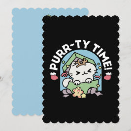 Kerstfeest met Gesponnen-ty Time Cat Kaart