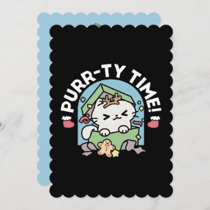 Kerstfeest met Gesponnen-ty Time Cat Kaart