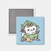 Kerstfeest met Gesponnen-ty Time Cat Magneet (Voorkant / Achterkant)