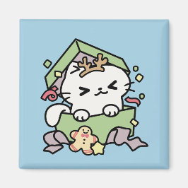 Kerstfeest met Gesponnen-ty Time Cat Magneet