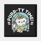 Kerstfeest met Gesponnen-ty Time Cat Magneet (Voorkant)