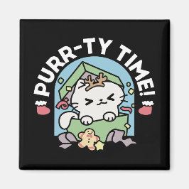 Kerstfeest met Gesponnen-ty Time Cat Magneet