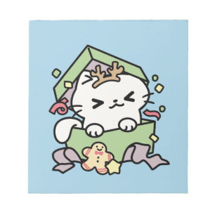 Kerstfeest met Gesponnen-ty Time Cat Notitieblok