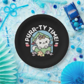 Kerstfeest met Gesponnen-ty Time Cat Papieren Bordje (Feest)