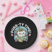 Kerstfeest met Gesponnen-ty Time Cat Papieren Bordje (Feest)