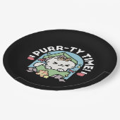 Kerstfeest met Gesponnen-ty Time Cat Papieren Bordje (Gekanteld)