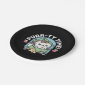 Kerstfeest met Gesponnen-ty Time Cat Papieren Bordje (Gekanteld)