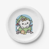 Kerstfeest met Gesponnen-ty Time Cat Papieren Bordje (Voorkant)