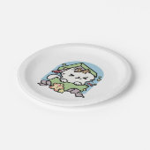 Kerstfeest met Gesponnen-ty Time Cat Papieren Bordje (Gekanteld)