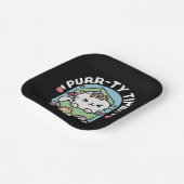 Kerstfeest met Gesponnen-ty Time Cat Papieren Bordje (Gebogen)