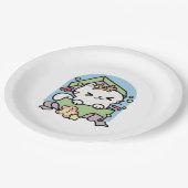 Kerstfeest met Gesponnen-ty Time Cat Papieren Bordje (Gekanteld)