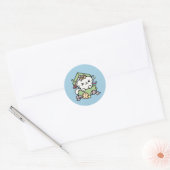 Kerstfeest met Gesponnen-ty Time Cat Ronde Sticker (Envelop)