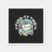 Kerstfeest met Gesponnen-ty Time Cat Servet (Voorkant)