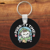 Kerstfeest met Gesponnen-ty Time Cat Sleutelhanger (Voorkant)