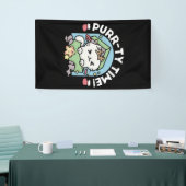 Kerstfeest met Gesponnen-ty Time Cat Spandoek (Beurs)