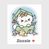 Kerstfeest met Gesponnen-ty Time Cat Sticker (Vel)