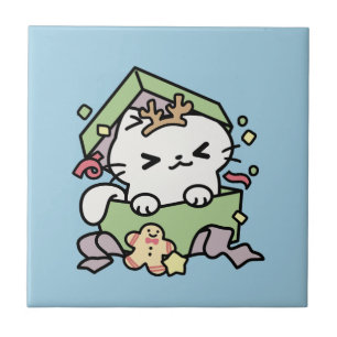 Kerstfeest met Gesponnen-ty Time Cat Tegeltje