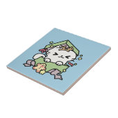 Kerstfeest met Gesponnen-ty Time Cat Tegeltje (Zijkant)