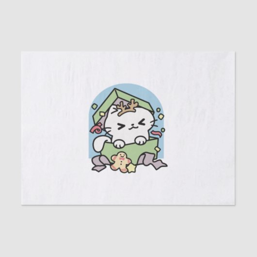 Kerstfeest met Gesponnen-ty Time Cat Tissuepapier (Voorkant)