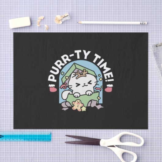 Kerstfeest met Gesponnen-ty Time Cat Tissuepapier (Craft)