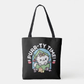 Kerstfeest met Gesponnen-ty Time Cat Tote Bag (Achterkant)