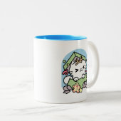 Kerstfeest met Gesponnen-ty Time Cat Tweekleurige Koffiemok (Voorkant rechts)
