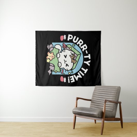 Kerstfeest met Gesponnen-ty Time Cat Wandkleed (In Situ (horizontaal))