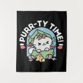 Kerstfeest met Gesponnen-ty Time Cat Wandkleed (Voorkant)