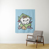 Kerstfeest met Gesponnen-ty Time Cat Wandkleed (In situ)